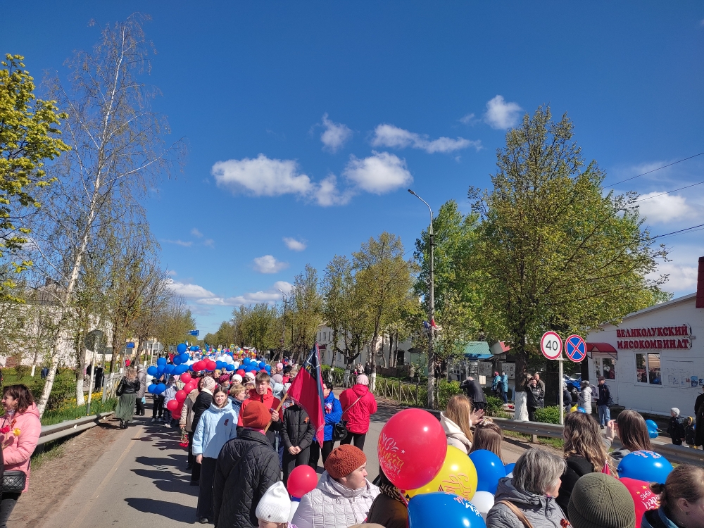 Бессмертный полк и праздничный митинг прошли в Новоржеве.