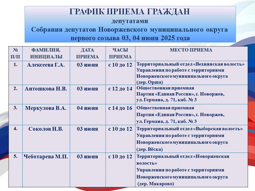 График приема.
