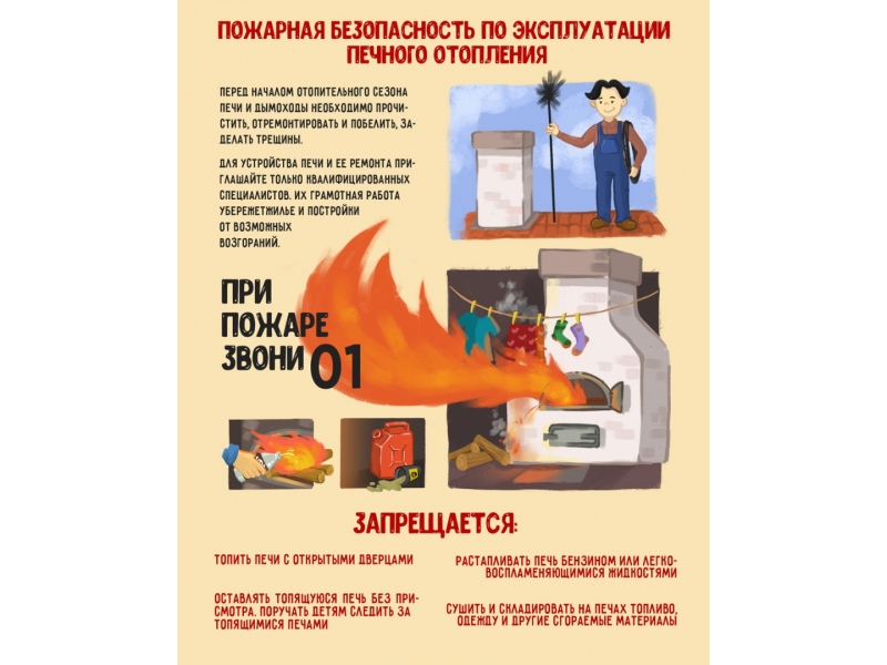Правила безопасности при эксплуатации печного отопления.