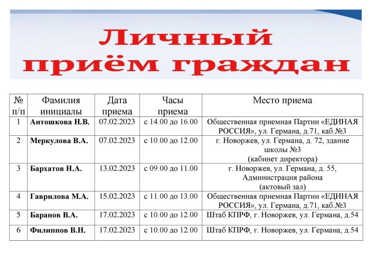 График приема граждан. График приема граждан.
